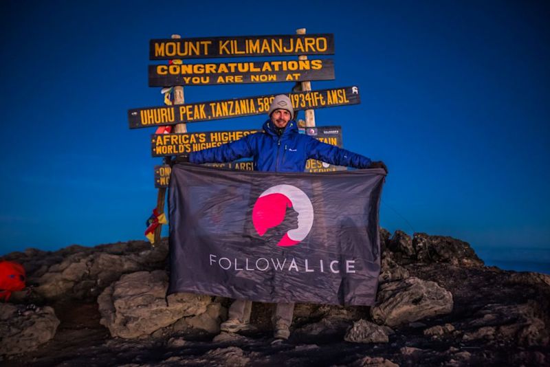 On the summit at the Best time to climb Kilimanjaro