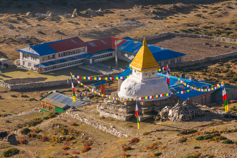 Beautiful stupa at Dingboche village, Everest region, Nepal, EBC trek