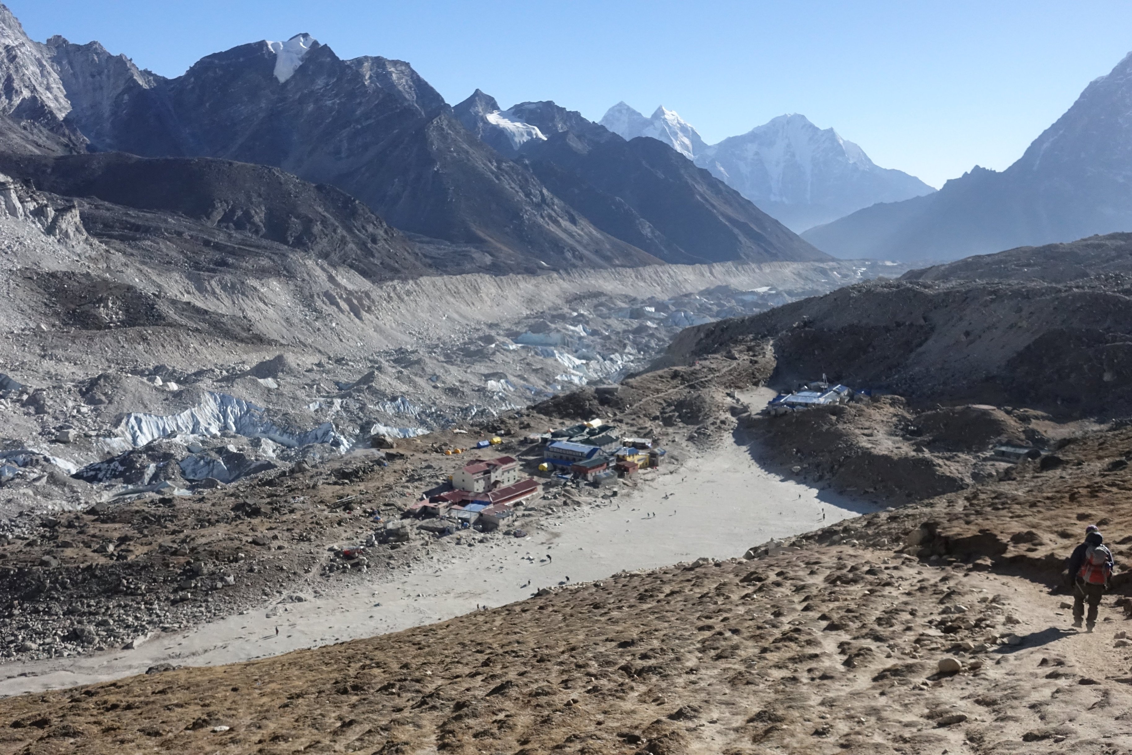 Aerial view of Gorakshep, EBC trek, Nepal