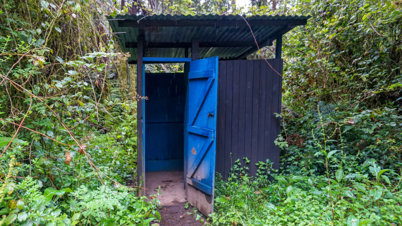 Public toilet in forest of Kilimanjaro