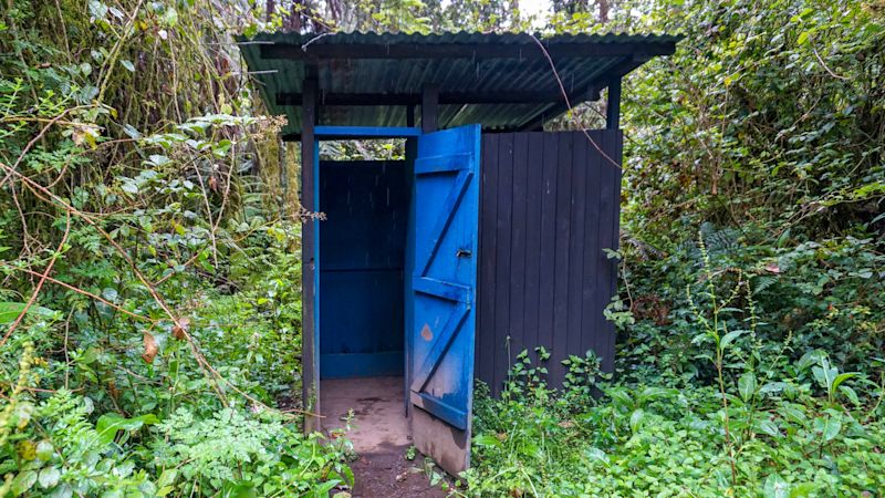 Public toilet in forest of Kilimanjaro