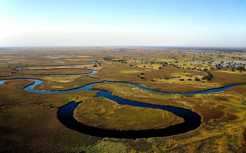 Aerial view of Okavango Delta