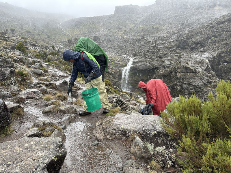 Rainy day on Kilimanjaro cleanup crew 2023