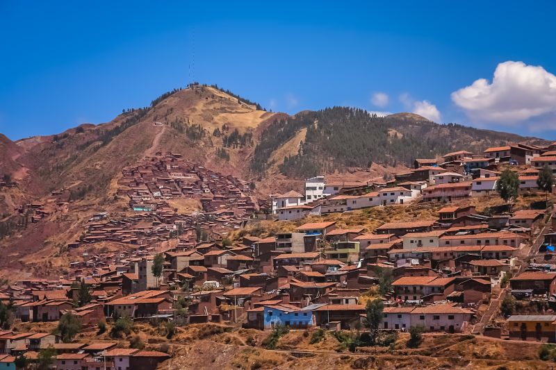 Cusco city houses dry season, Peru