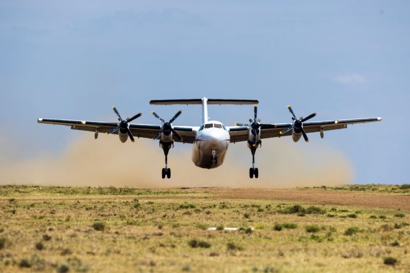 Light aircraft safari Kenya airstrip 
