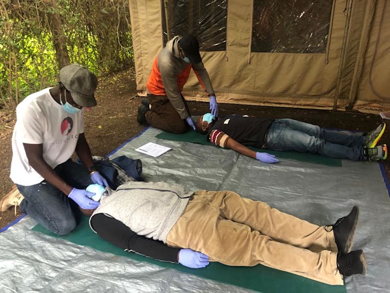 Chris renewing his Wilderness First Responder training