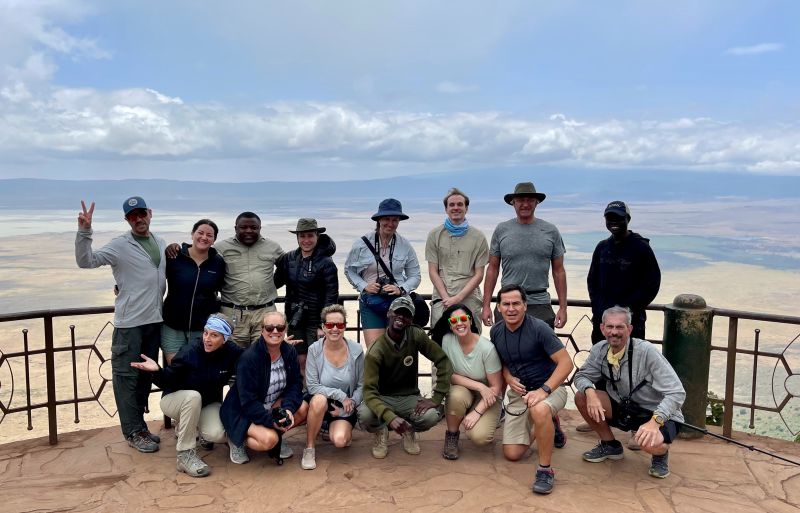 Ross Anker. Ngorongoro Crater group pic Tanzania safari