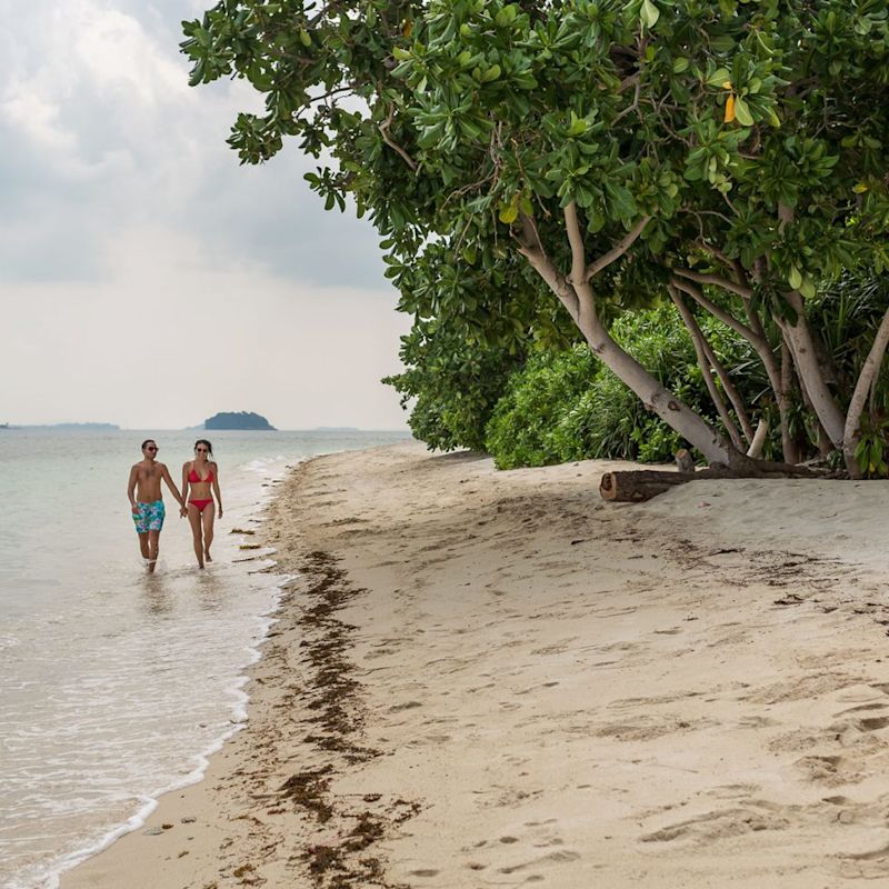 Sri Lanka beach scene - romantic couple photo