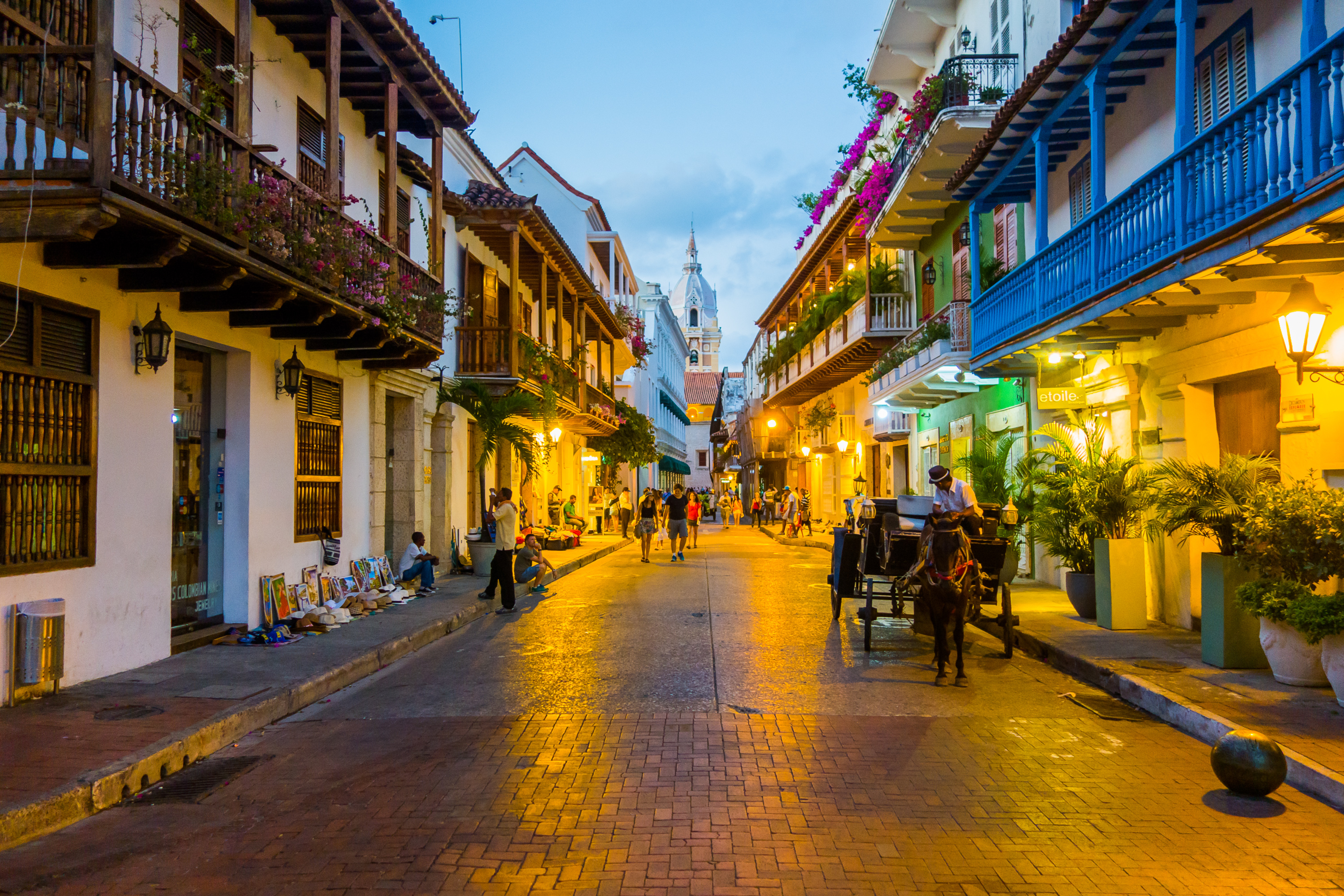 Beautiful streets in Cartagena, Colombia