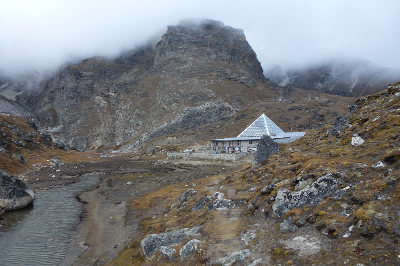 View of the EVK2CNR laboratory, the Italian Pyramid research centre, near Lobuche, Everest Base Camp trek, Nepal
