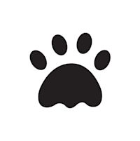 Wildlife paw print icon black on white