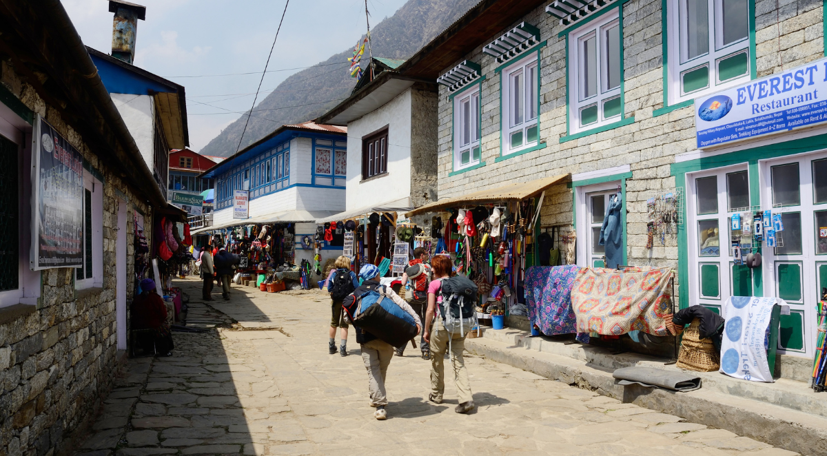 Trekkers starting Everest Base Camp trek