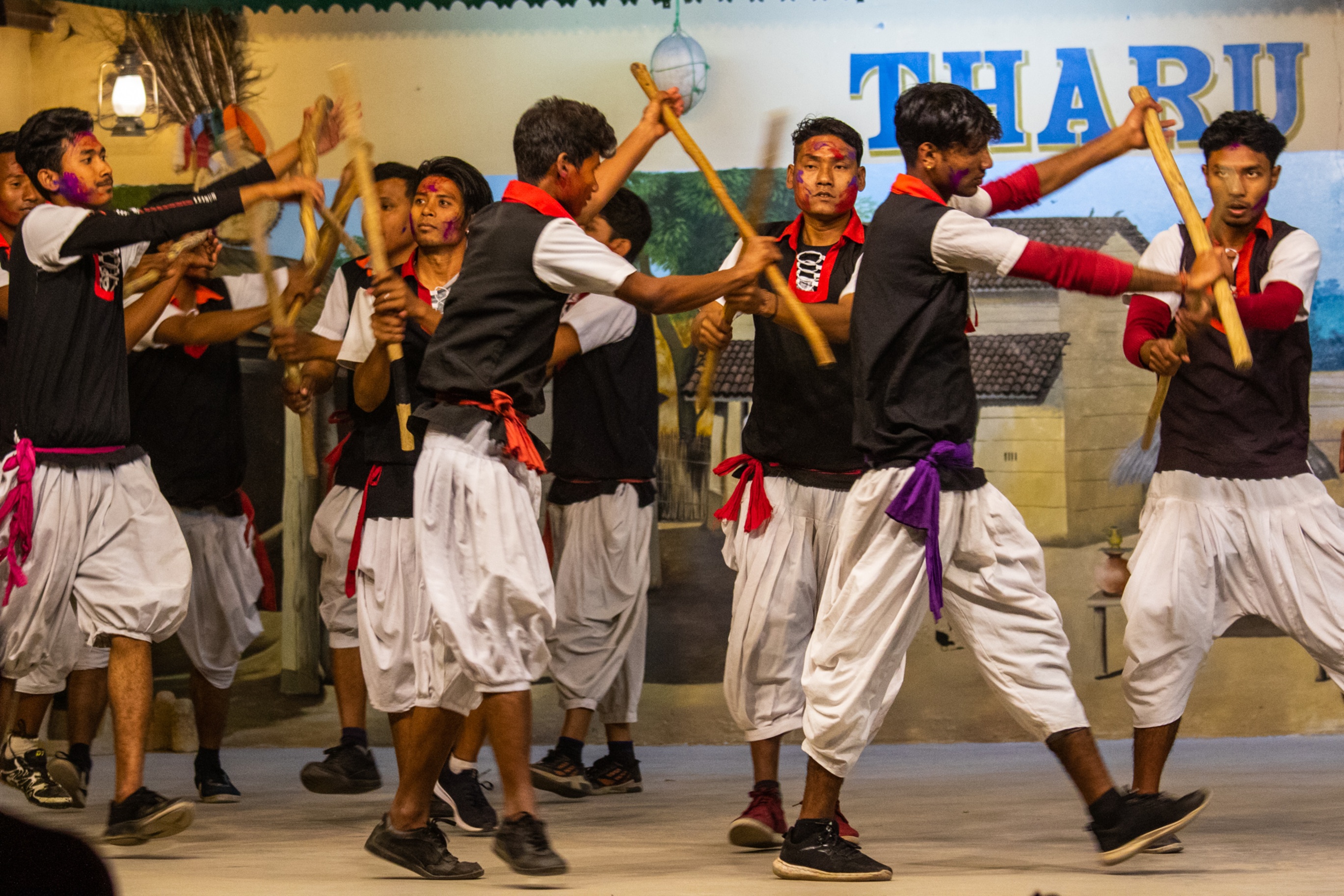 Tharu stick dance performance