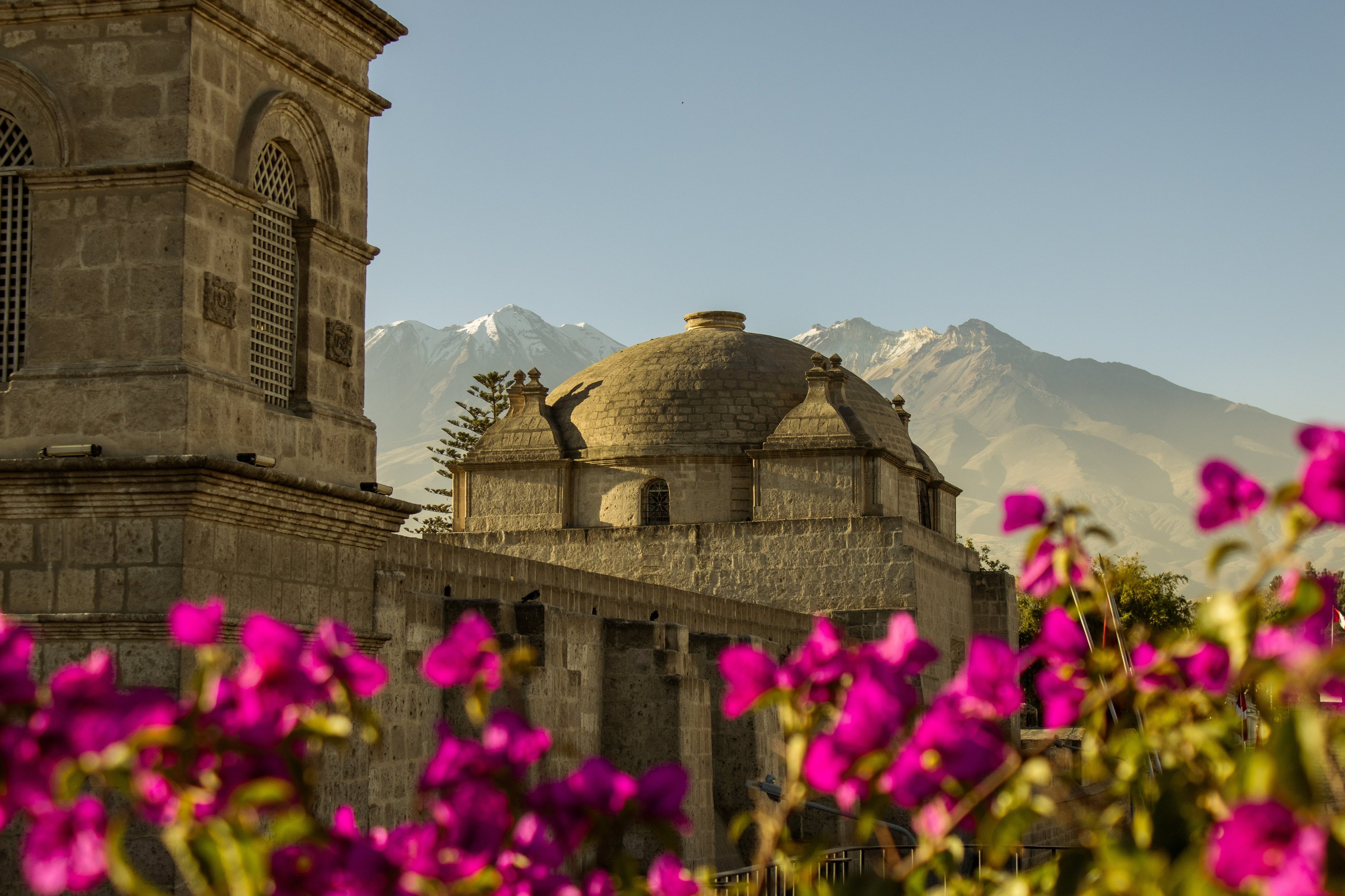 exterior of the santa catalina monastery in Arequipa, Peru
