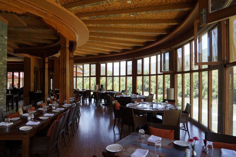 The restaurant at Terma inca Resort and Spa in Thimphu