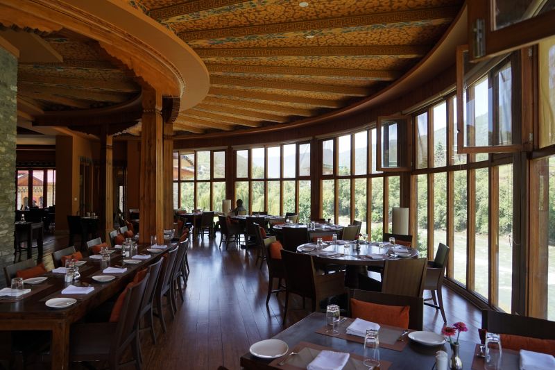 The restaurant at Terma inca Resort and Spa in Thimphu