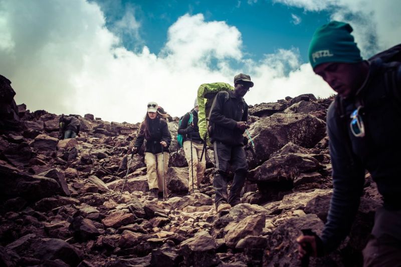 During the trek on the Marangu route you should strive to climb slowly and steadily. Kilimanjaro is not a race!