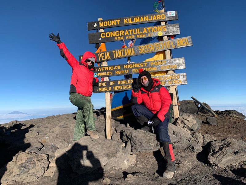 Uhuru Peak Michaela and Chris Kilimanjaro