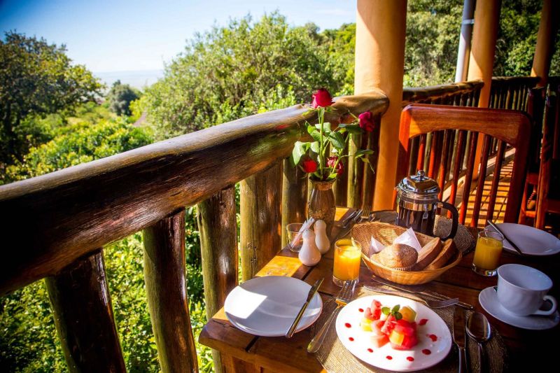 Mara Engai Lodge breakfast on patio Kenya