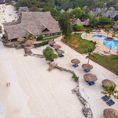 Aerial view of Sandies Baobab Beach Hotel