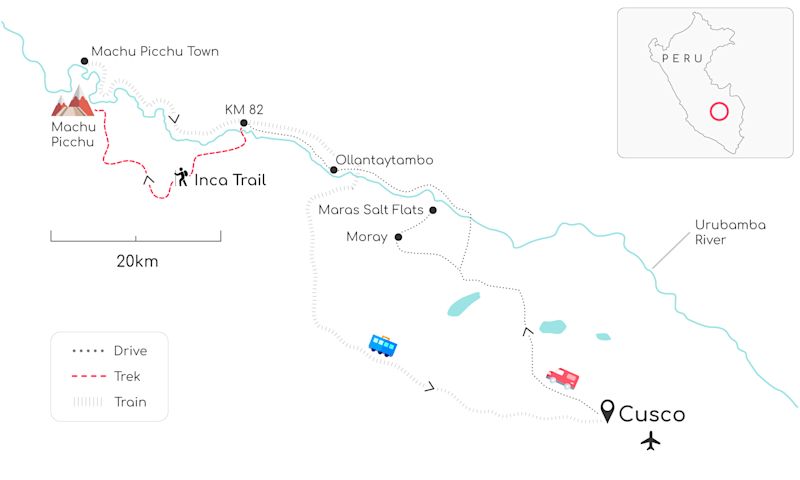 Pure Inca Itinerary Map