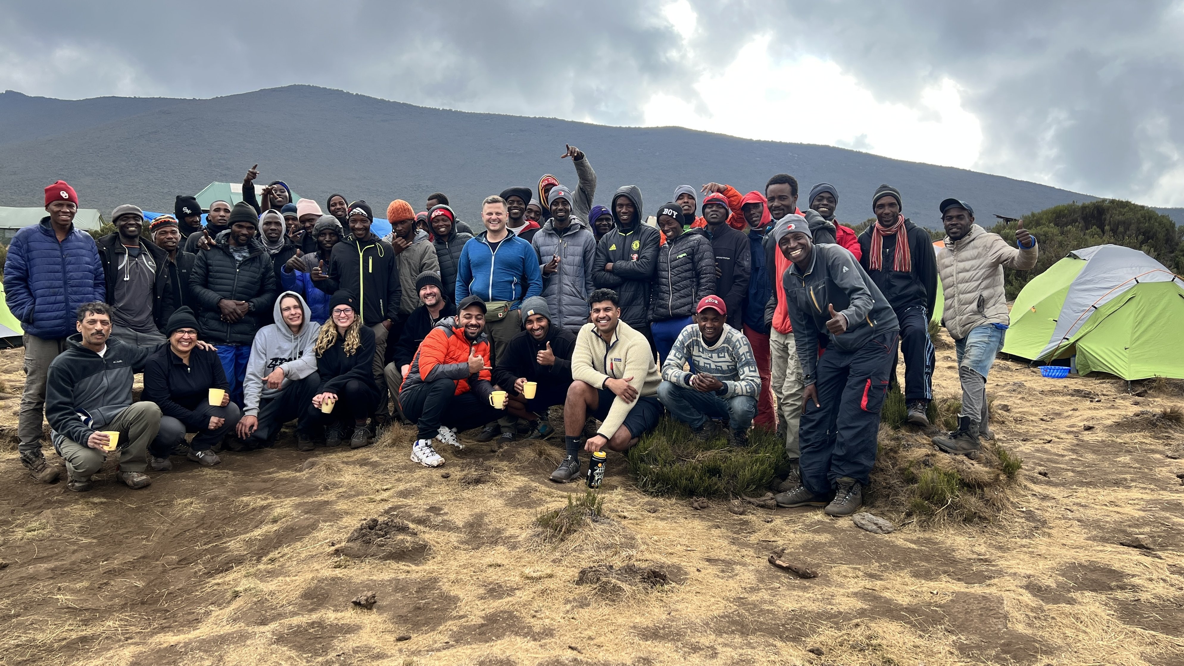 Abhishek Thakkar. Group pic with mountain crew on 8-day Lemosho