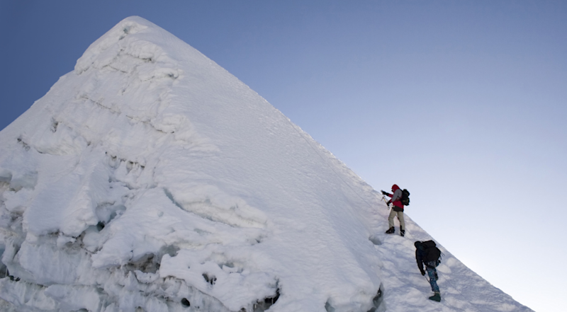 Trekkers climbing