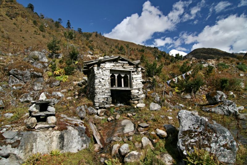Pur. Ruin in Jigme Jorji NP, Bhutan