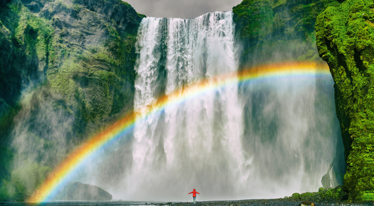 Rainbow waterfall