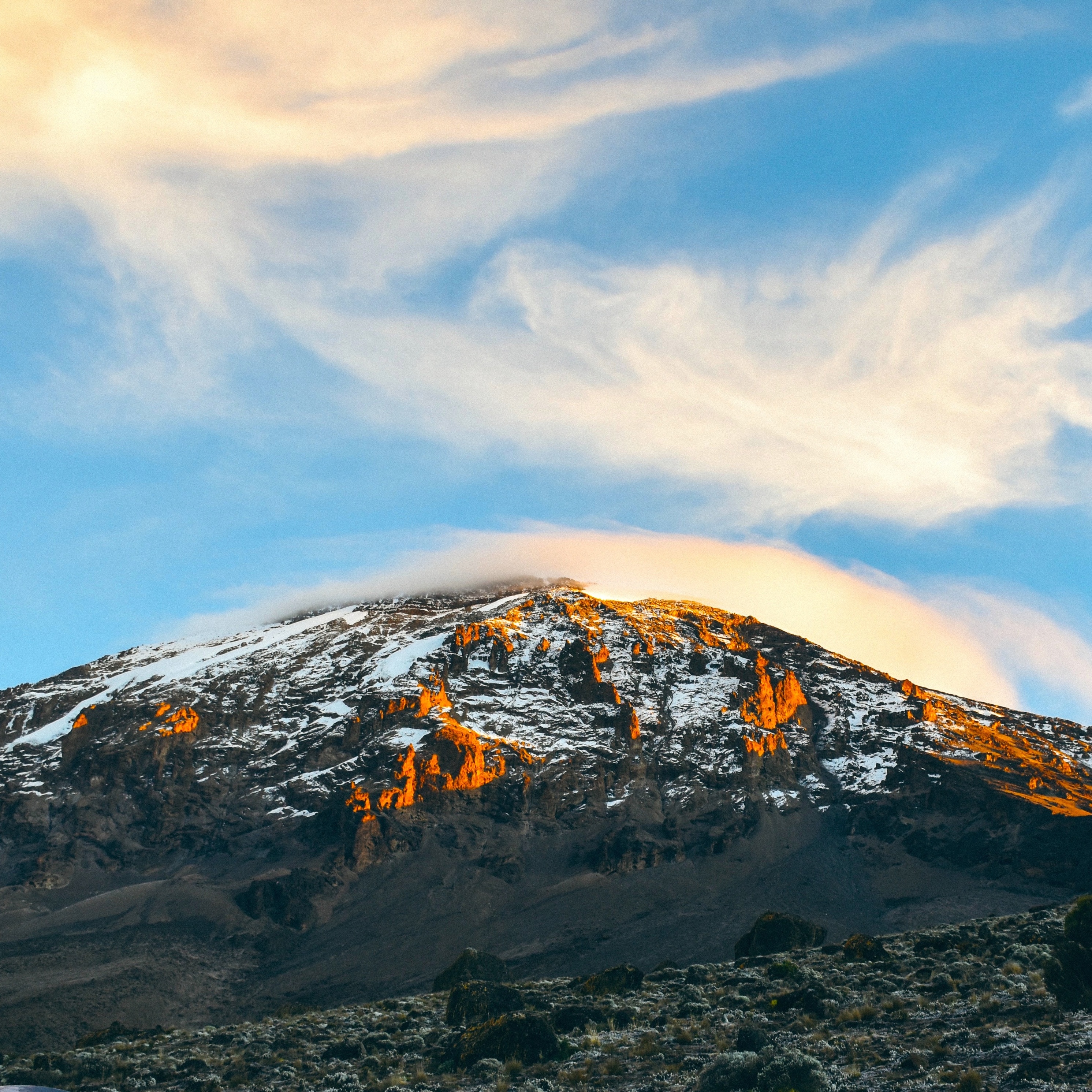 The epic peak of mount Kilimanjaro