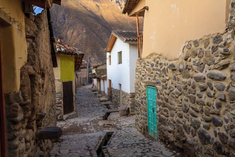 Cobbled side street of Ollantaytambo, Cusco, Peru
