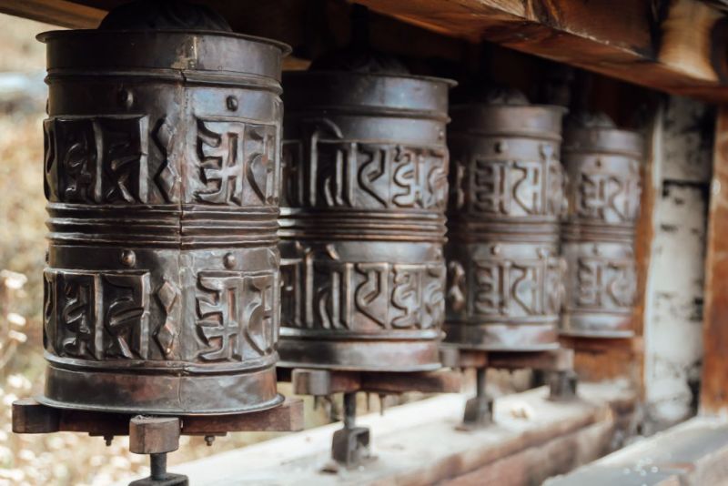 Tibetan Buddhist Prayer wheels