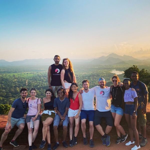 Group photo on Sigiriya Rock in Sri Lanka