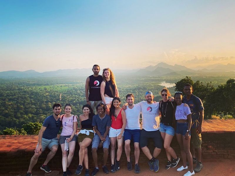 Group photo on Sigiriya Rock in Sri Lanka