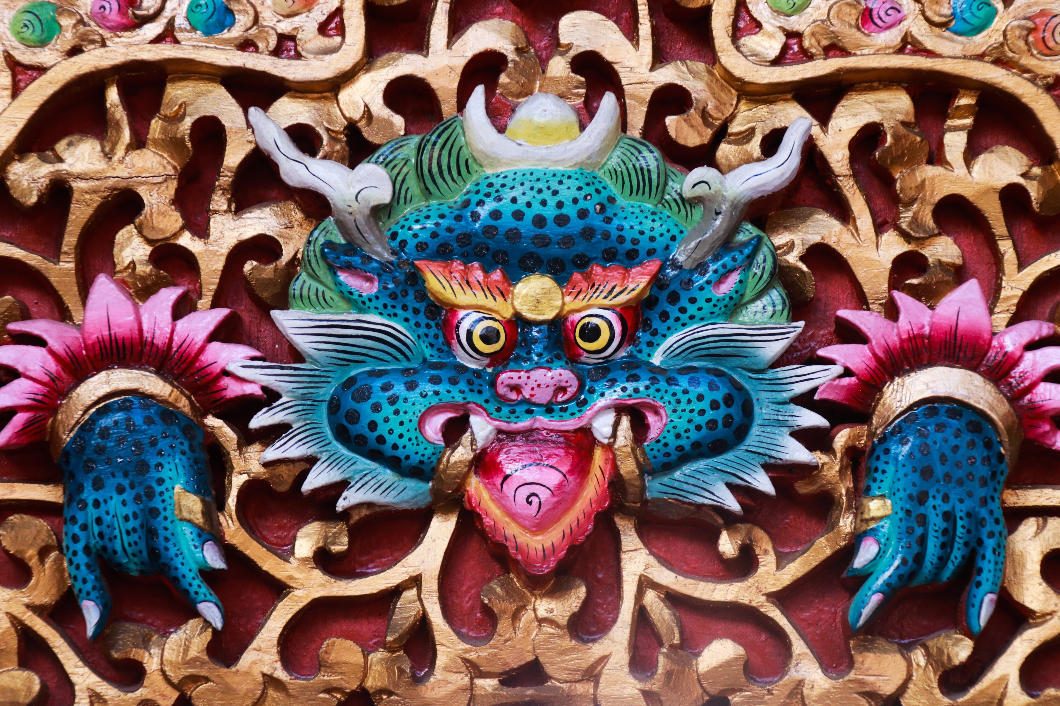 Buddhist god at namche monastry in namche bazaar a famous place for tourist during Everest base camp trekking in nepal