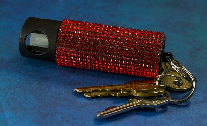 Red pepper spray and keys