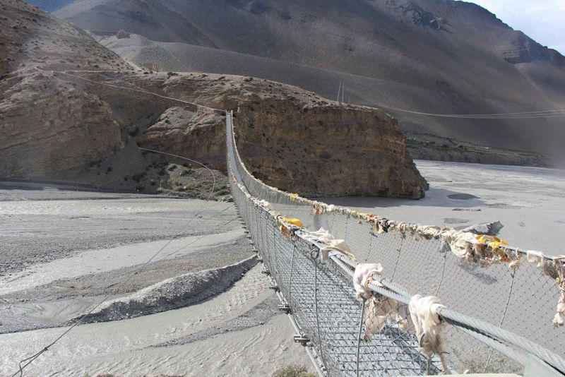 Bridge near Kagbeni town, Mustang district in Nepal