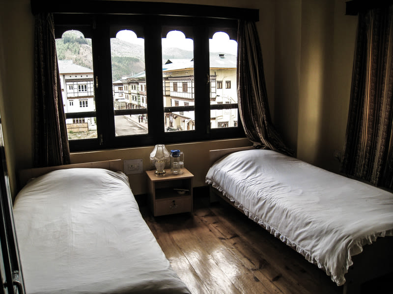 Twin bedroom, 3-star hotel, Paro hotel, Bhutan accommodation