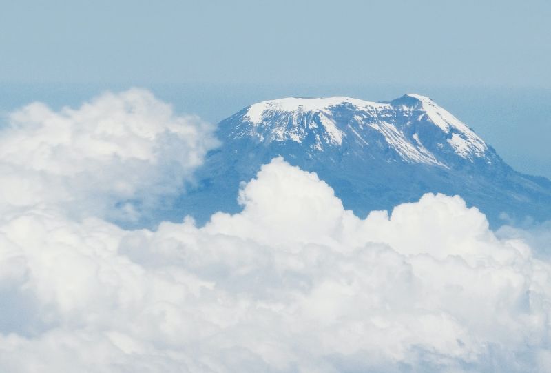 Thick clouds around the summit of Kilimanjaro
