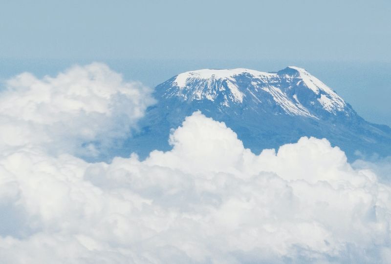 Thick clouds around the summit of Kilimanjaro