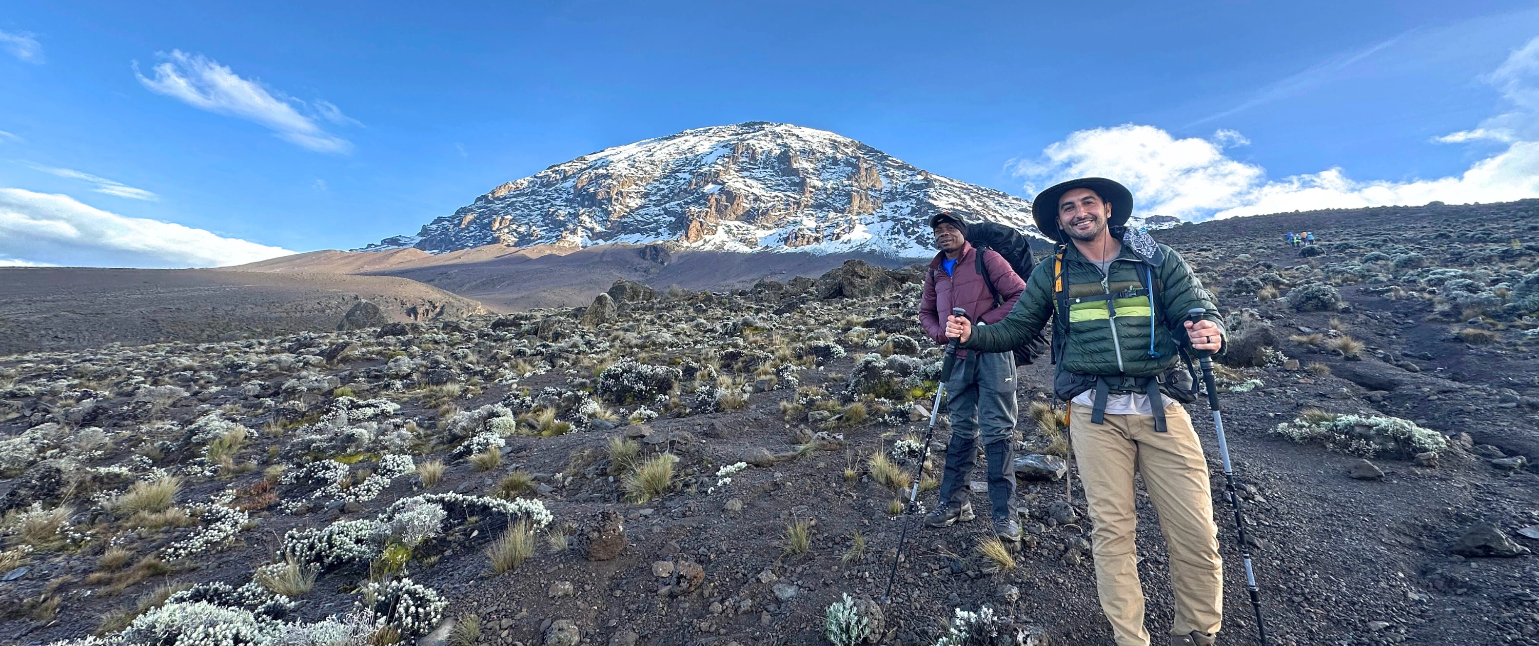 Trekkers on mount Kilimanjaro