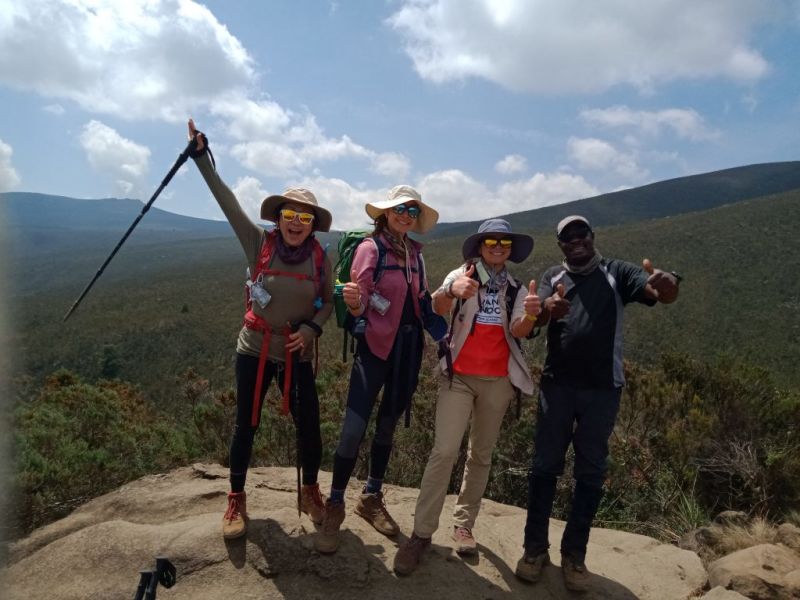 Friends celebrating Kilimanjaro