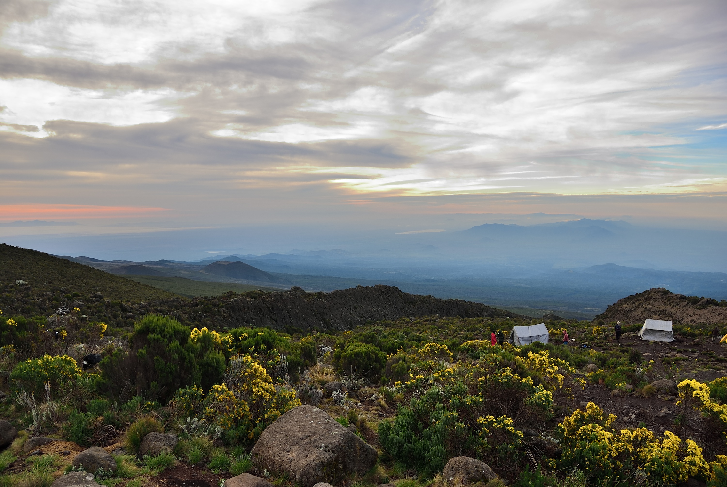 Horombo Hut at dawn, Kilimanjaro campsite