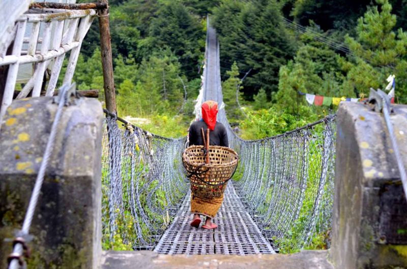 Suspension, bridge, trekking in Nepal