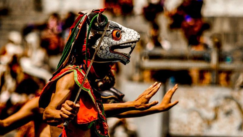 Traditional masked performance in Bhutan