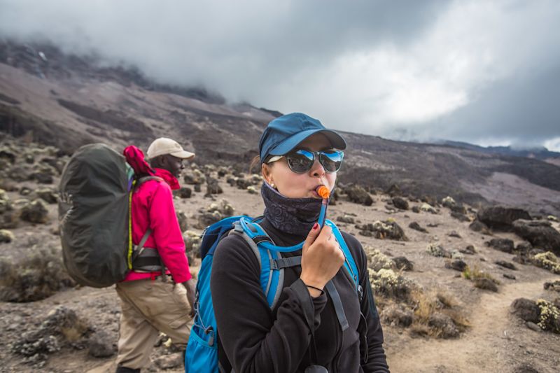 Staying hydrated on Kilimanjaro is very important 