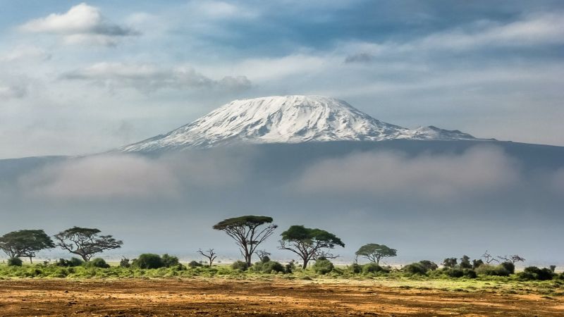 View of Mt Kilimanjaro from Amboseli Park in Kenya