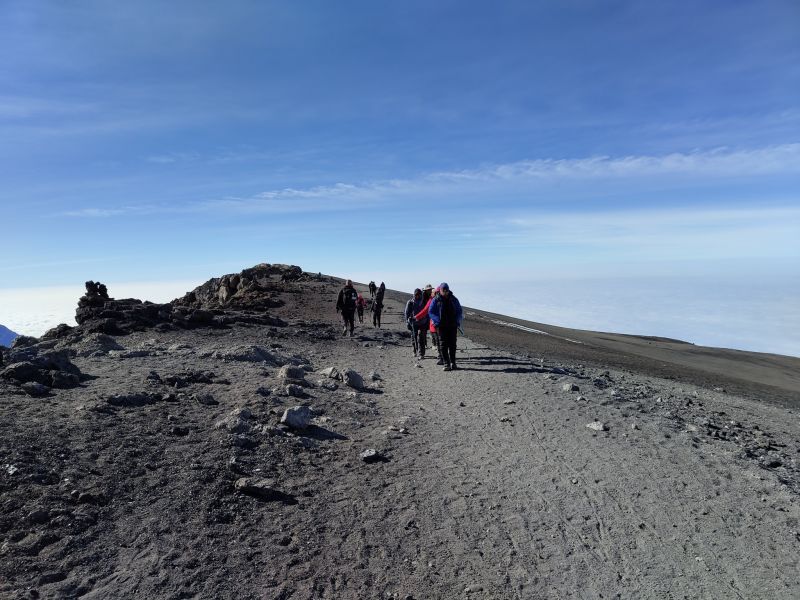 Kilimanjaro summit hike climbers 