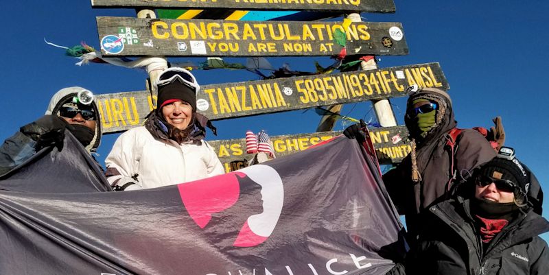 FA group photo Kilimanjaro summit Uhuru Lucy Lofton group