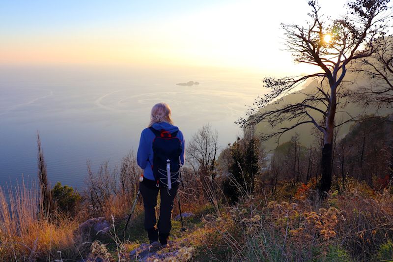 woman hiker on coastal trail